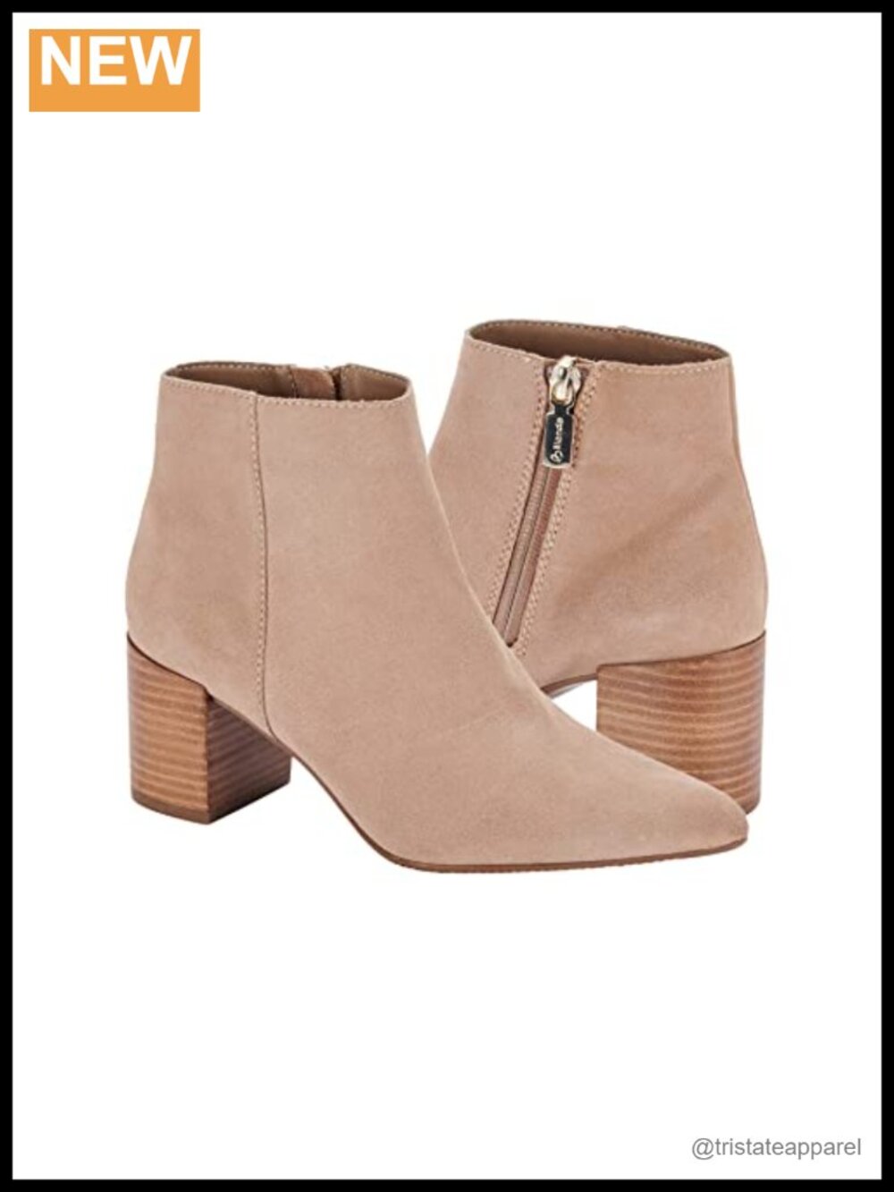 Blondo Waterproof Tasel Ankle Boots Leather Suede Block Heel Zip